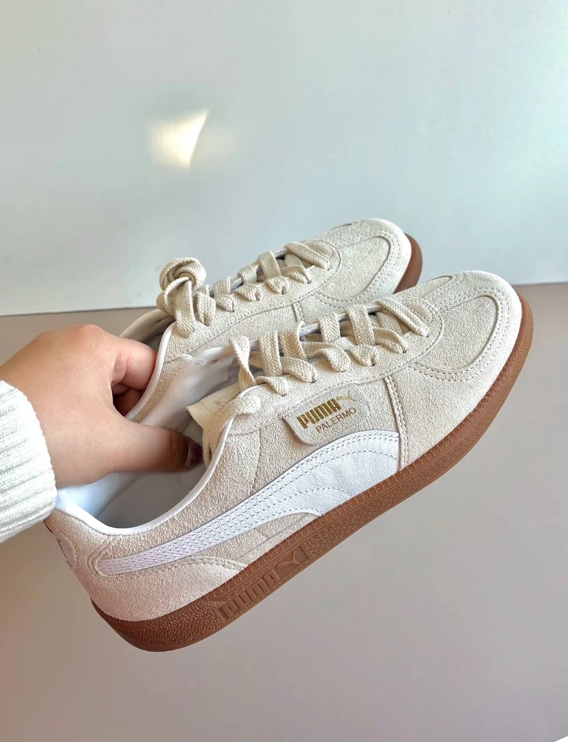 PUMA PALERMO 奶油焦糖厚底德訓鞋