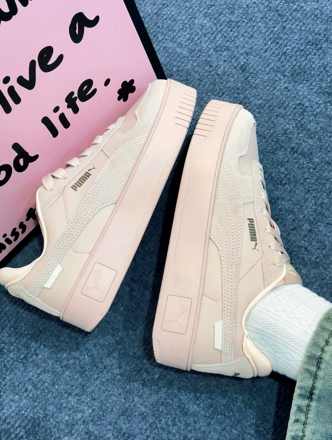 PUMA CARINA STREET SD 粉色厚底 德訓鞋