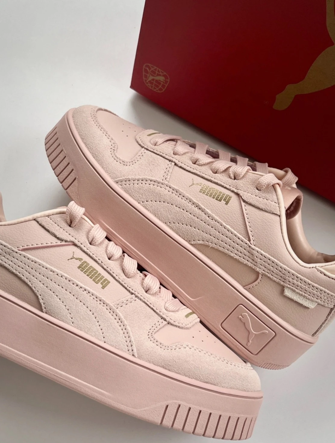 PUMA CARINA STREET SD 粉色厚底 德訓鞋