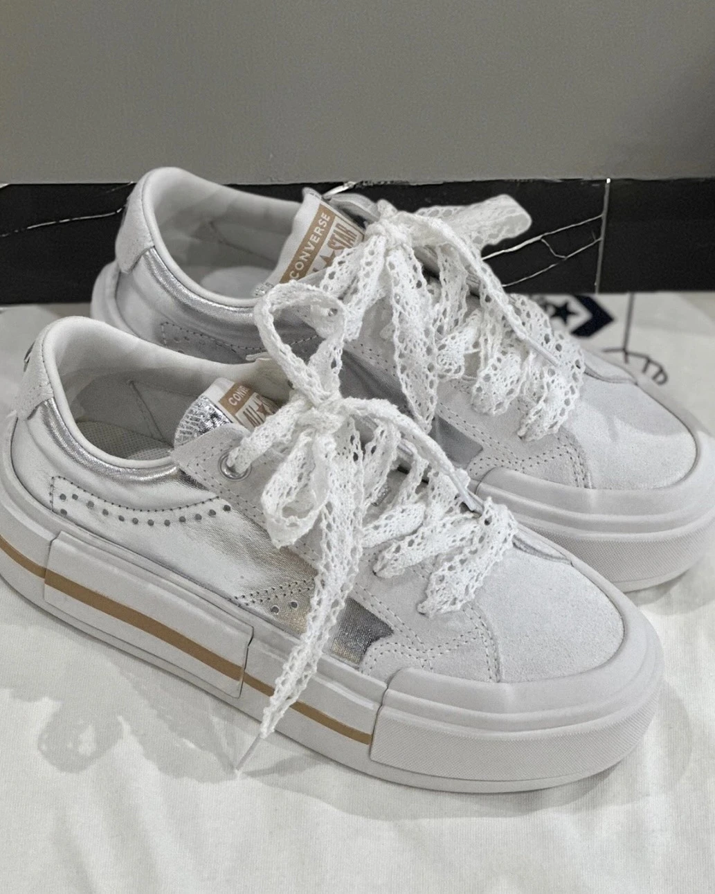 Converse All Star Cruise UU鞋 低筒厚底金屬銀(A15190C)