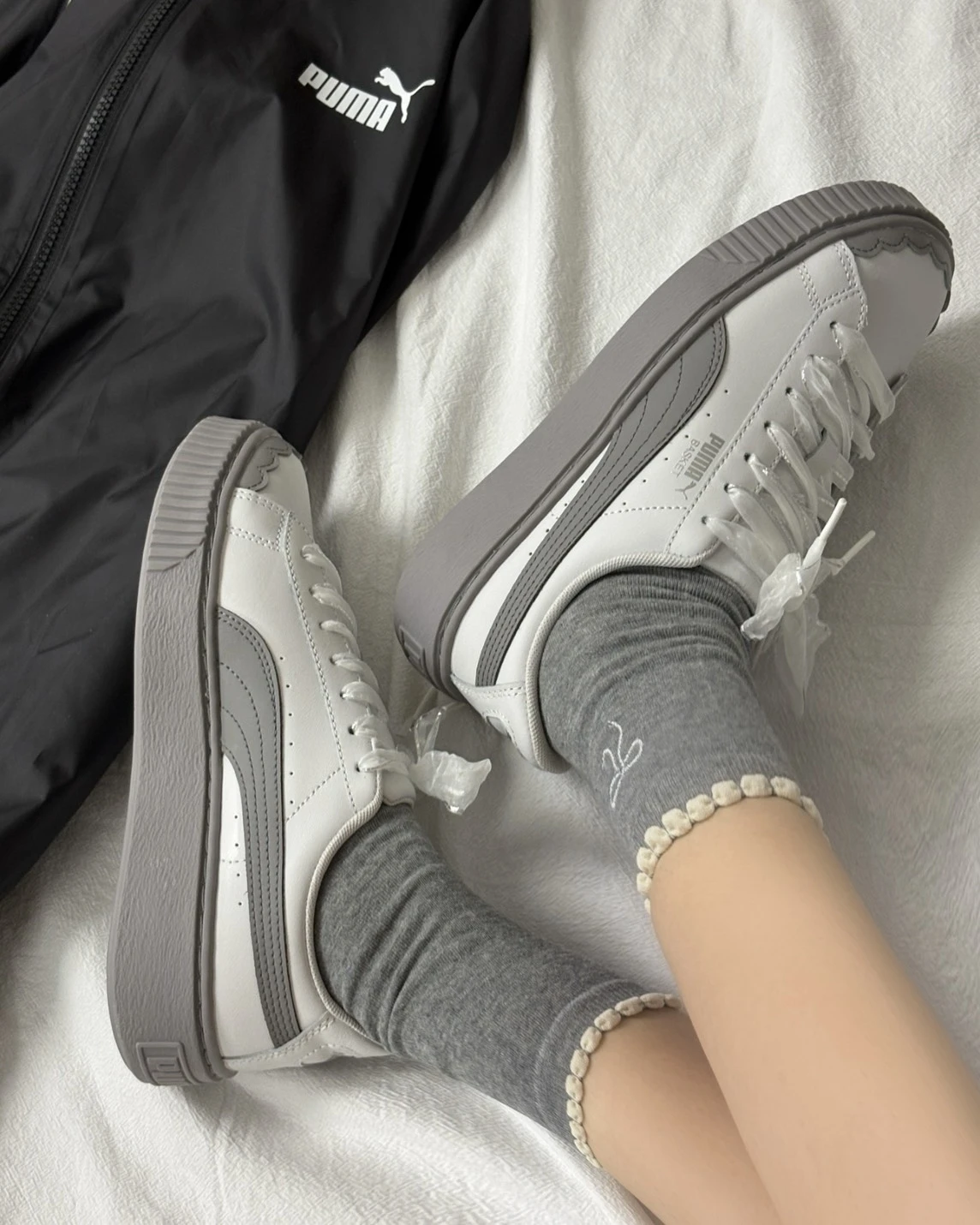 PUMA MOSTRO 厚底花苞鞋 灰色(404157-01)