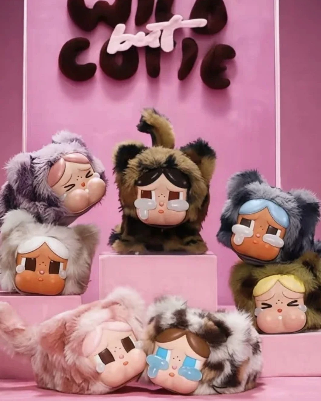 YHTOY 入戯 豹豹猫猫 毛絨掛件 ぬいぐるみ 2種セット POPMART CryBaby 豹豹貓貓系列掛飾搪膠毛絨盲盒一中盒正品球鞋・國外