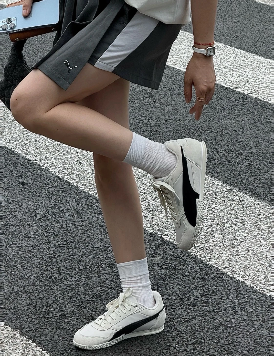 PUMA BELLA DONNA NYLON  黑白(403554-01)