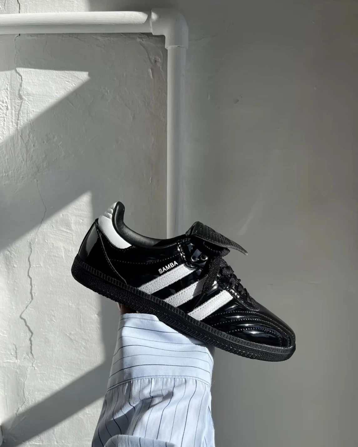 <韓國限定>ADIDAS SAMBA LT 漆皮黑白(JI2707)