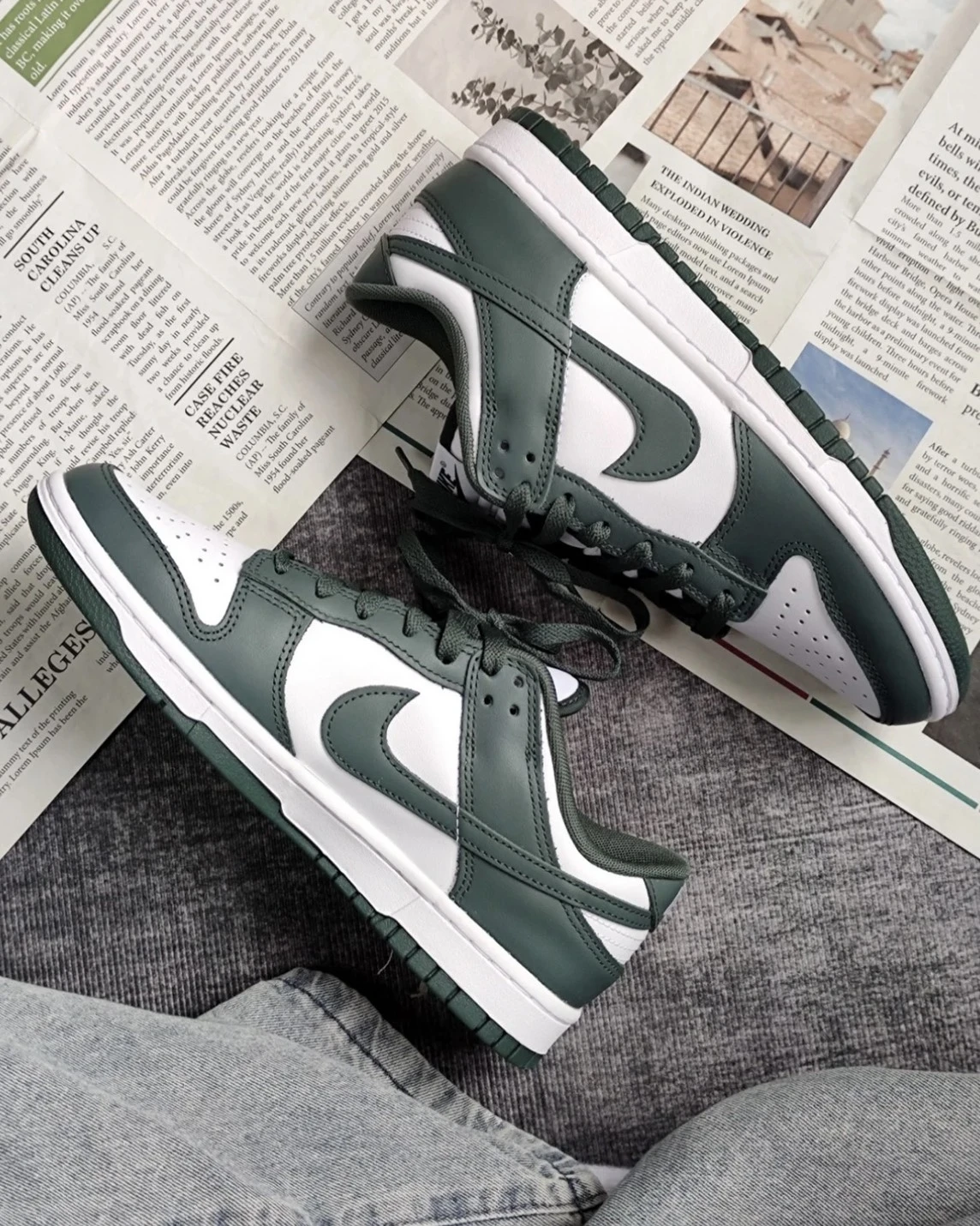 NIKE DUNK LOW 深灰綠 復古白綠(DV0833-111)