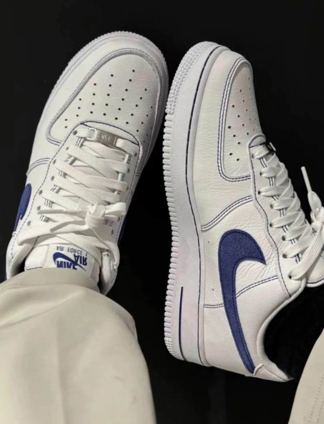 NIKE AIR FORCE 1 LOW 縫線白藍(HQ2037-100)