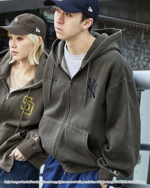 <🔥脆上爆款 先搶以免斷碼>MONO-MART x MLB 雙拉鍊 刺繡 水洗 連帽外套(洋基,道奇,教士)
