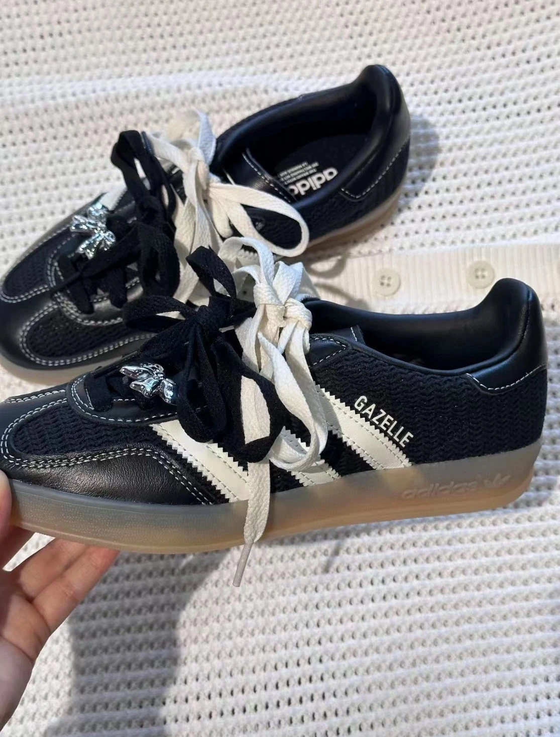 ADIDAS GAZELLE INDOOR 編織 拼接 黑(JI2061)