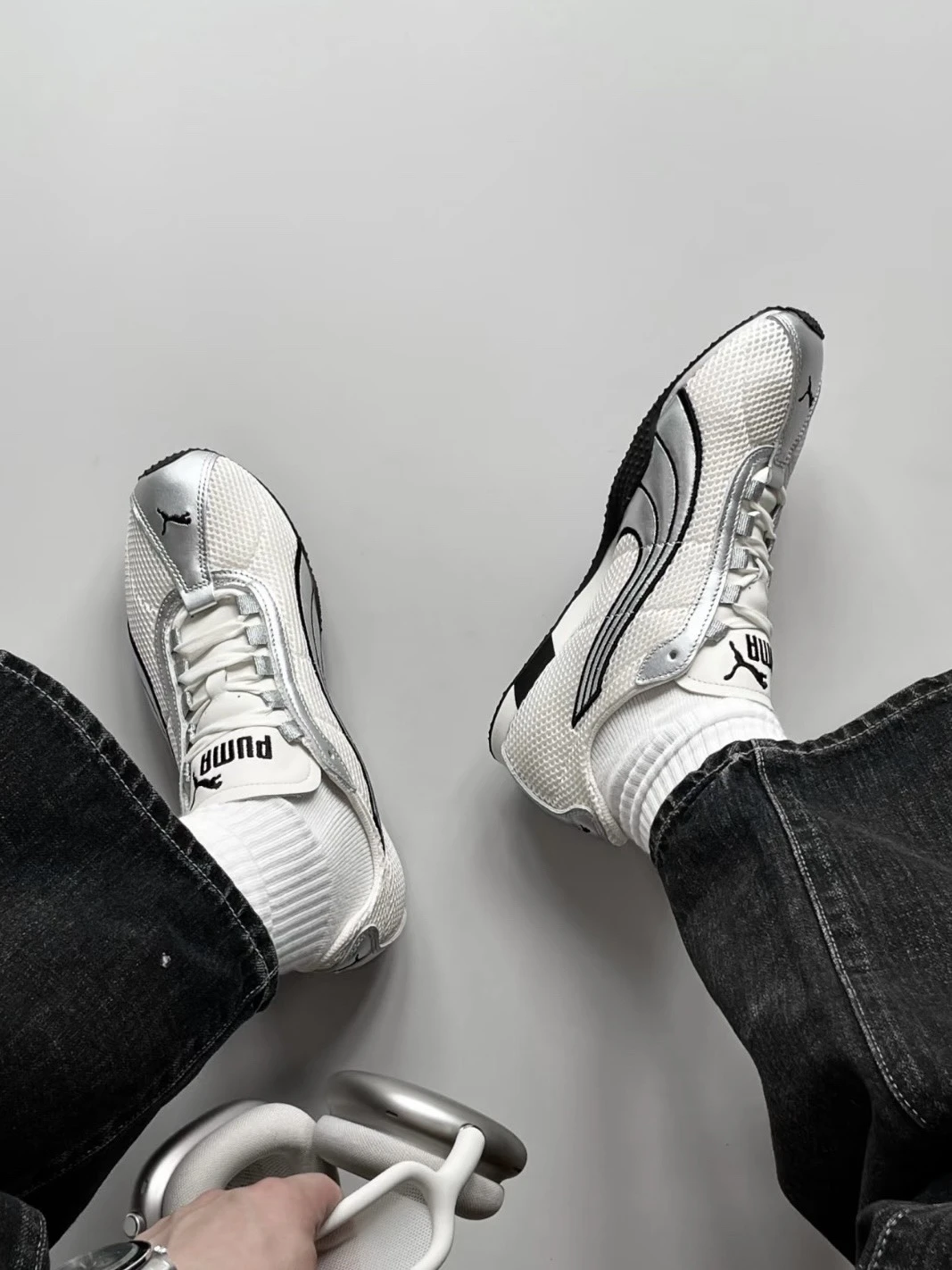 PUMA H-STREET OG薄底 德訓鞋 銀光白(403692-05)