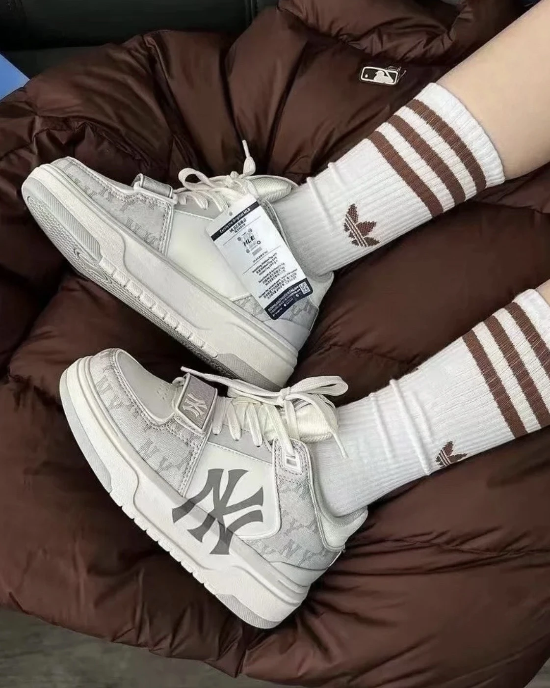 MLB Chunky Liner 紐約洋基隊 迪奧灰 反光 牛仔丹寧 學長鞋(3ASXCDN3N-50GRS)