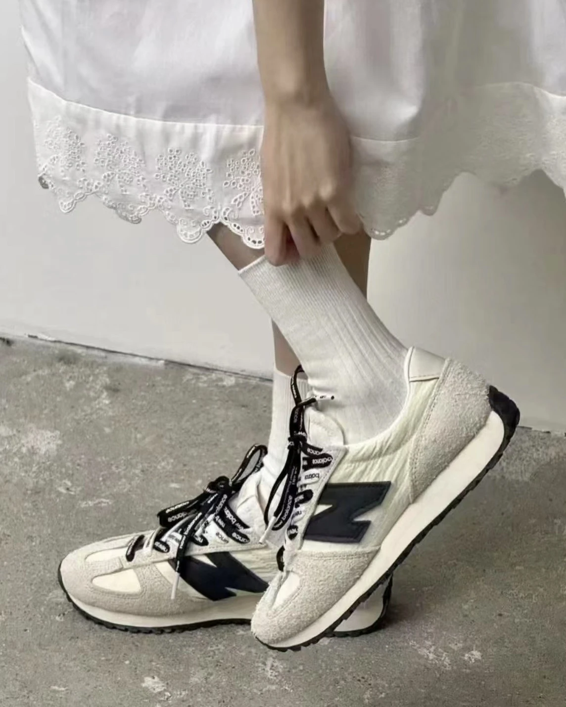 <張員瑛同款>New Balance 471 "Linen Angora Black" 黑白 麂皮 MiuMiu風(U471AM)