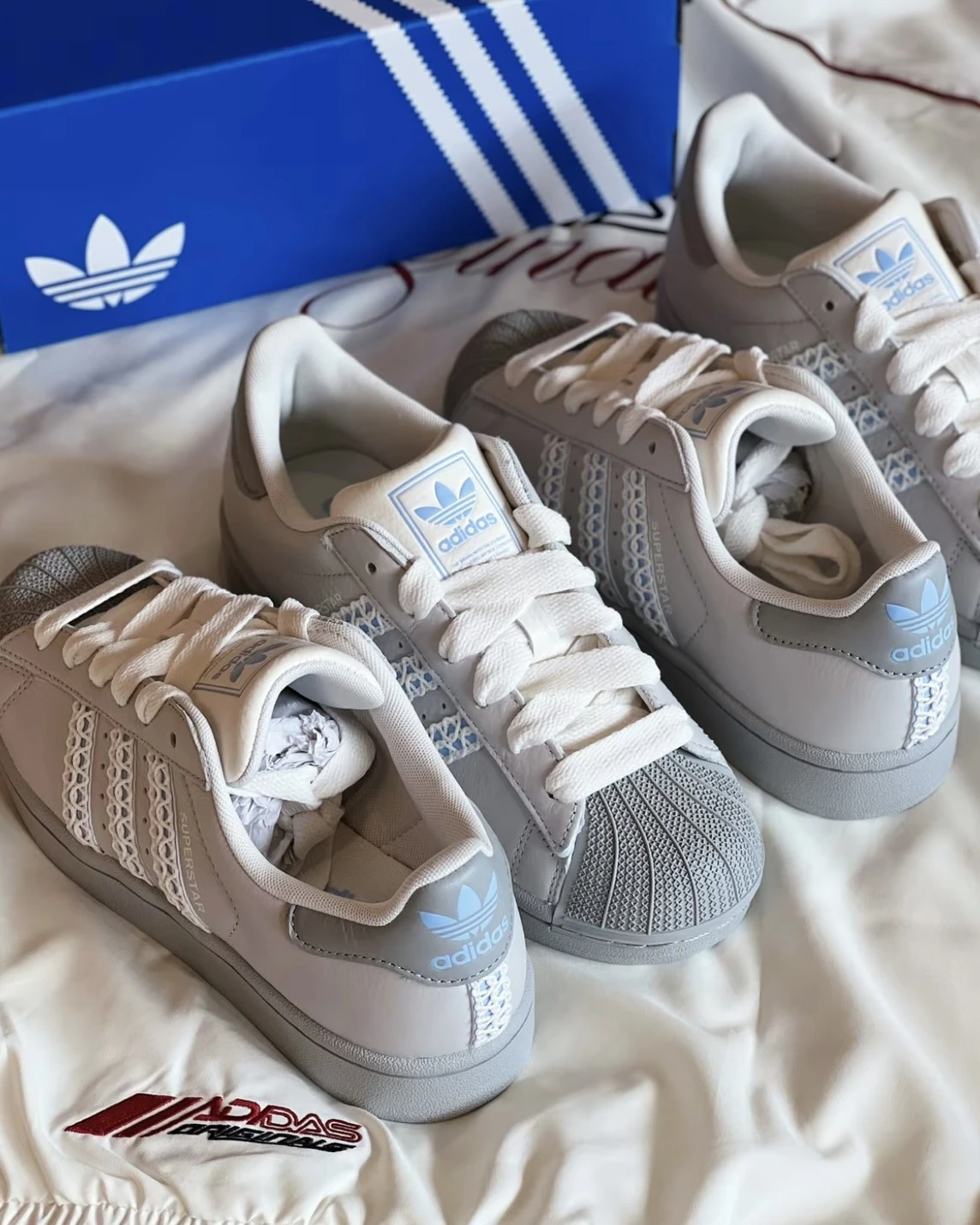 貝殻 Adidas SUPERSTAR 2.0 海鹽灰白編織厚底貝殼頭(JQ8729) 球鞋國外代購