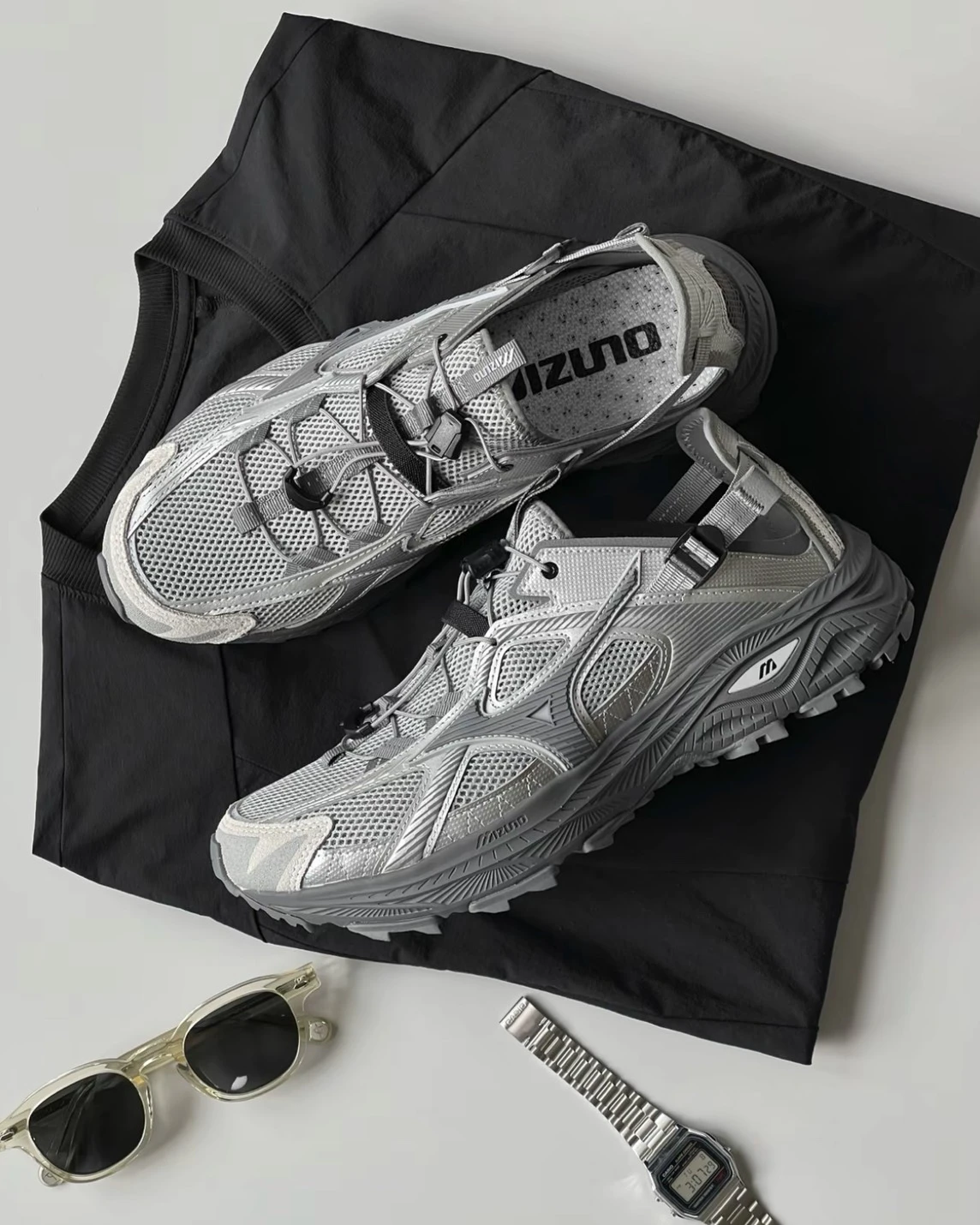 MIZUNO RACER TRAIL SE 隕石灰 機能 戶外 朔溪鞋 涼鞋(D1GH241906)