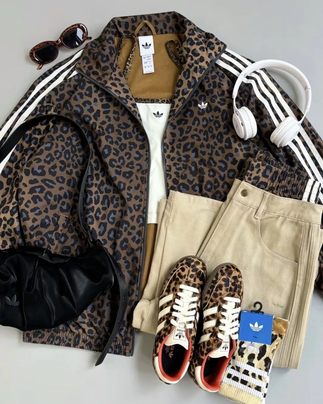 <豹豹週>Adidas 豹紋 立領 夾克外套(JW7301)