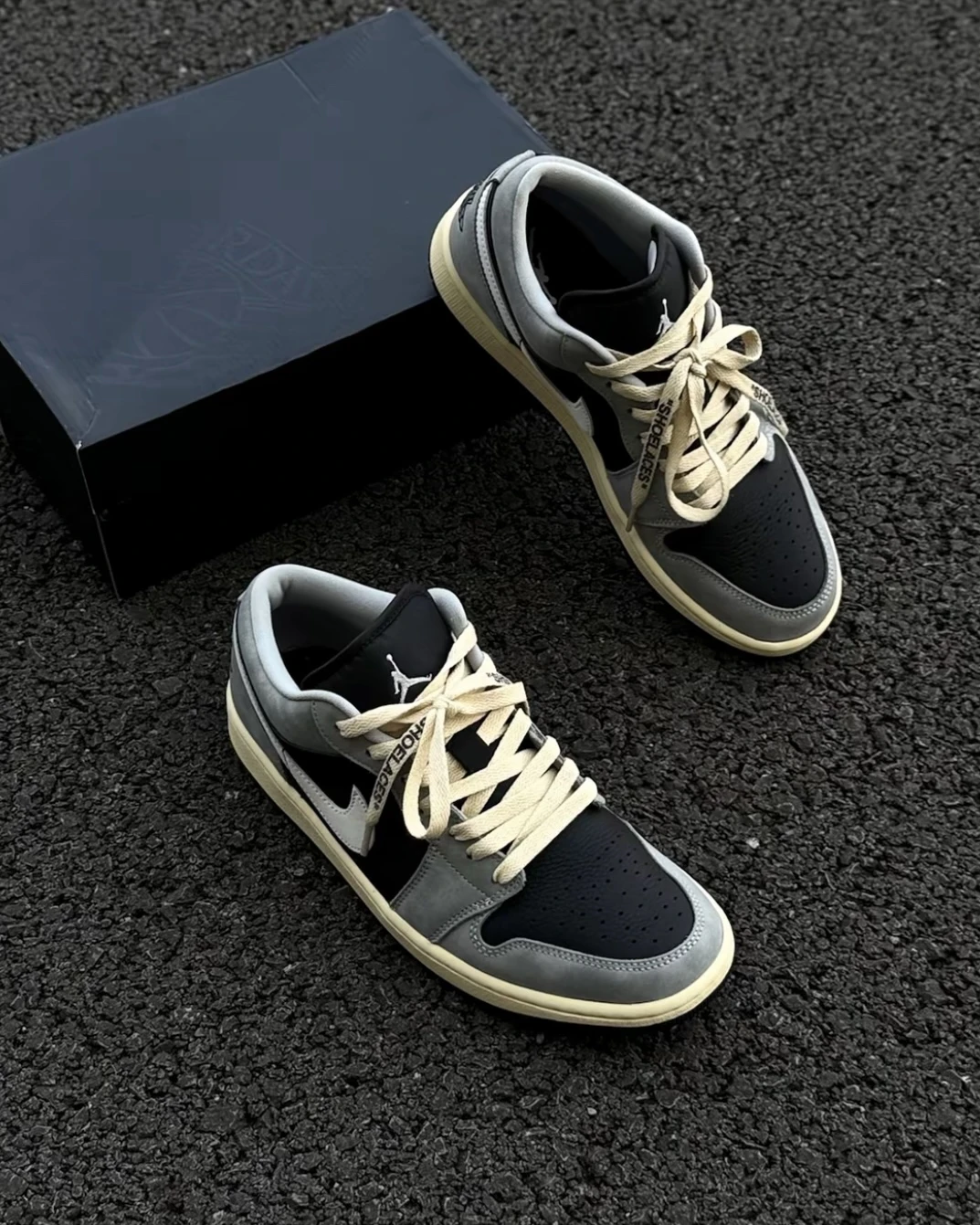 NIKE AIR JORDAN 1 LOW 影子灰 奶油底(HQ2010-012)