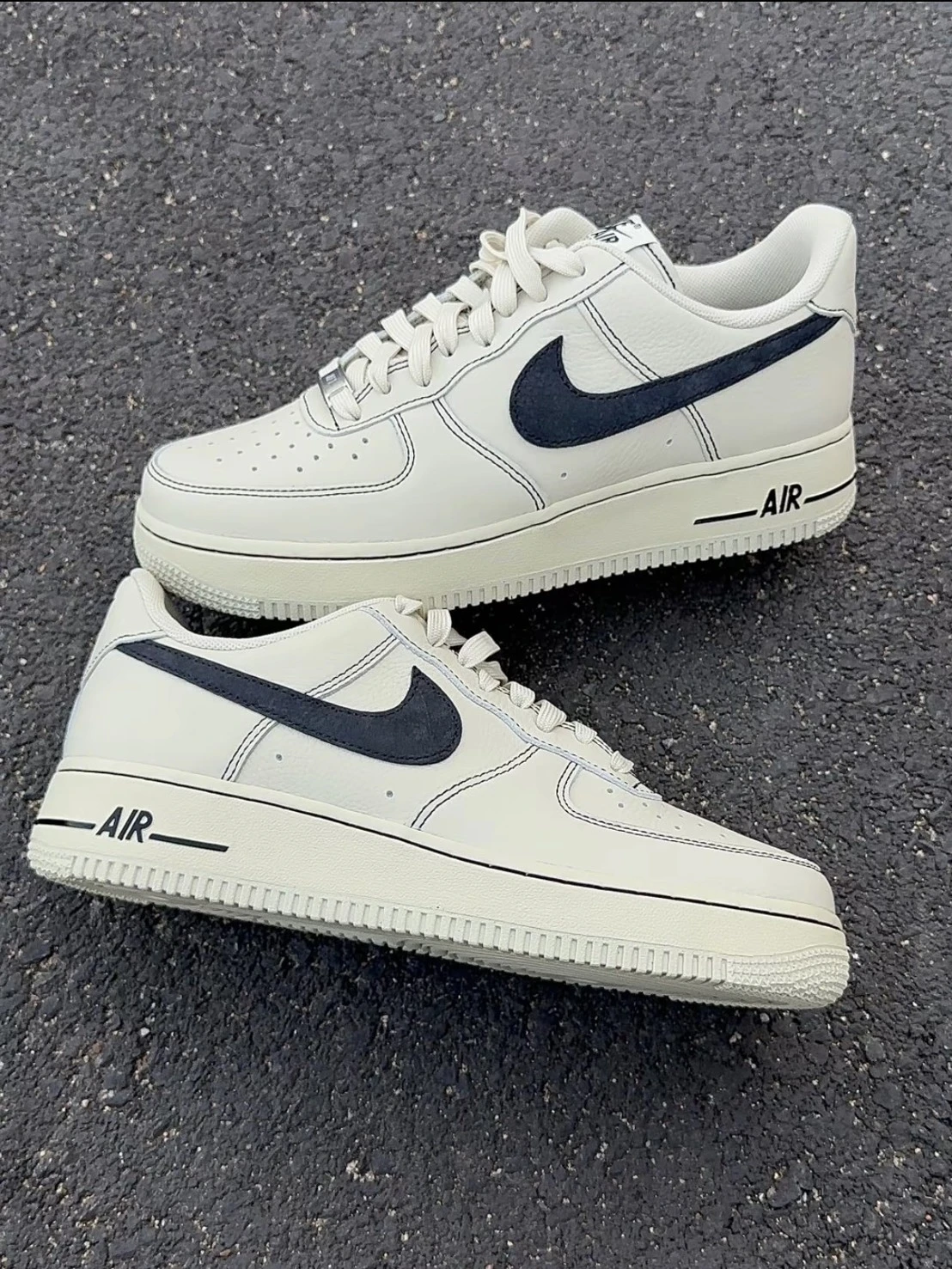 NIKE AIR FORCE 1 LOW "Contrast Stitch"撞色縫線 米色 男款(HQ2037-200)