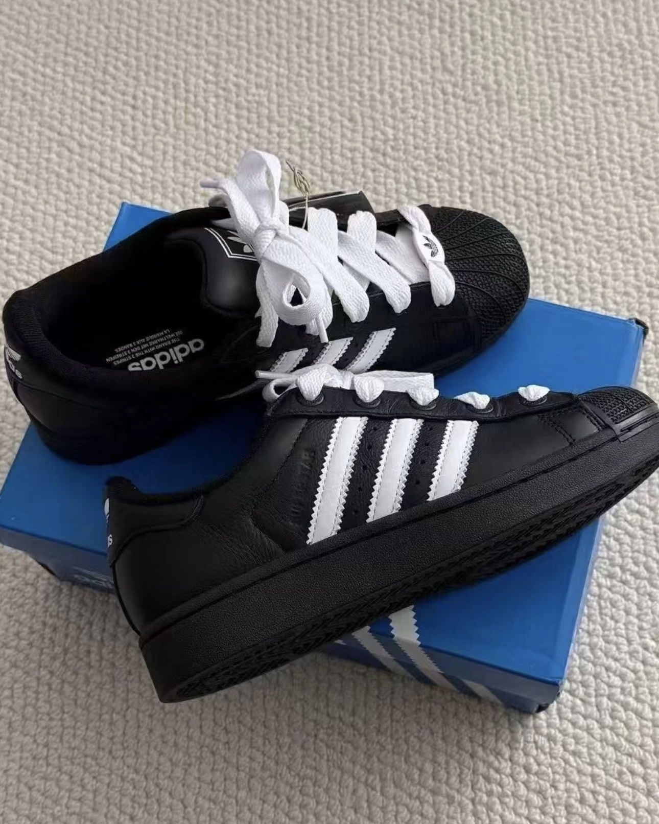 <宋語琦同款> Adidas SUPERSTAR 2.0 黑白厚底貝殼頭(JI3538 KK4474)