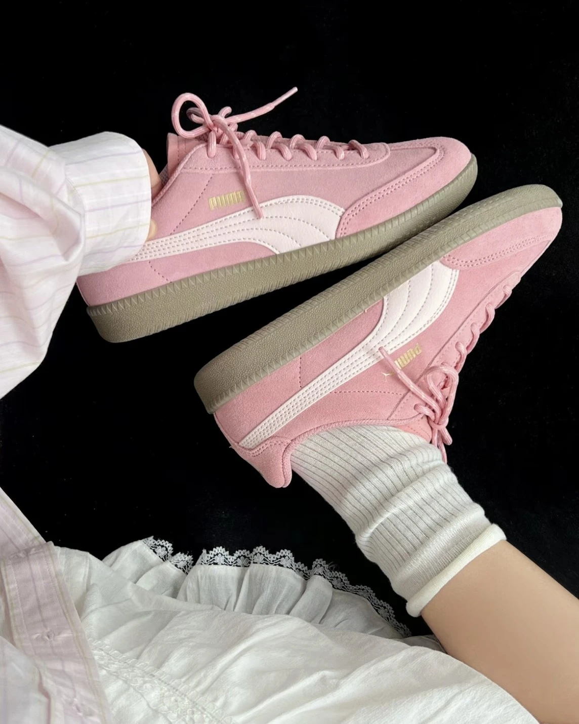 Puma 9-T SUEDE 復古 麂皮 德訓鞋 焦糖底 蜜桃粉(406756-02)
