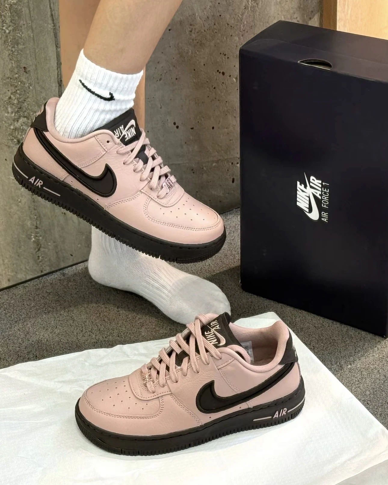 <女孩限定>NIKE AIR FORCE 1 LOW 摩卡粉 藕粉 棕色(FJ7409-601)