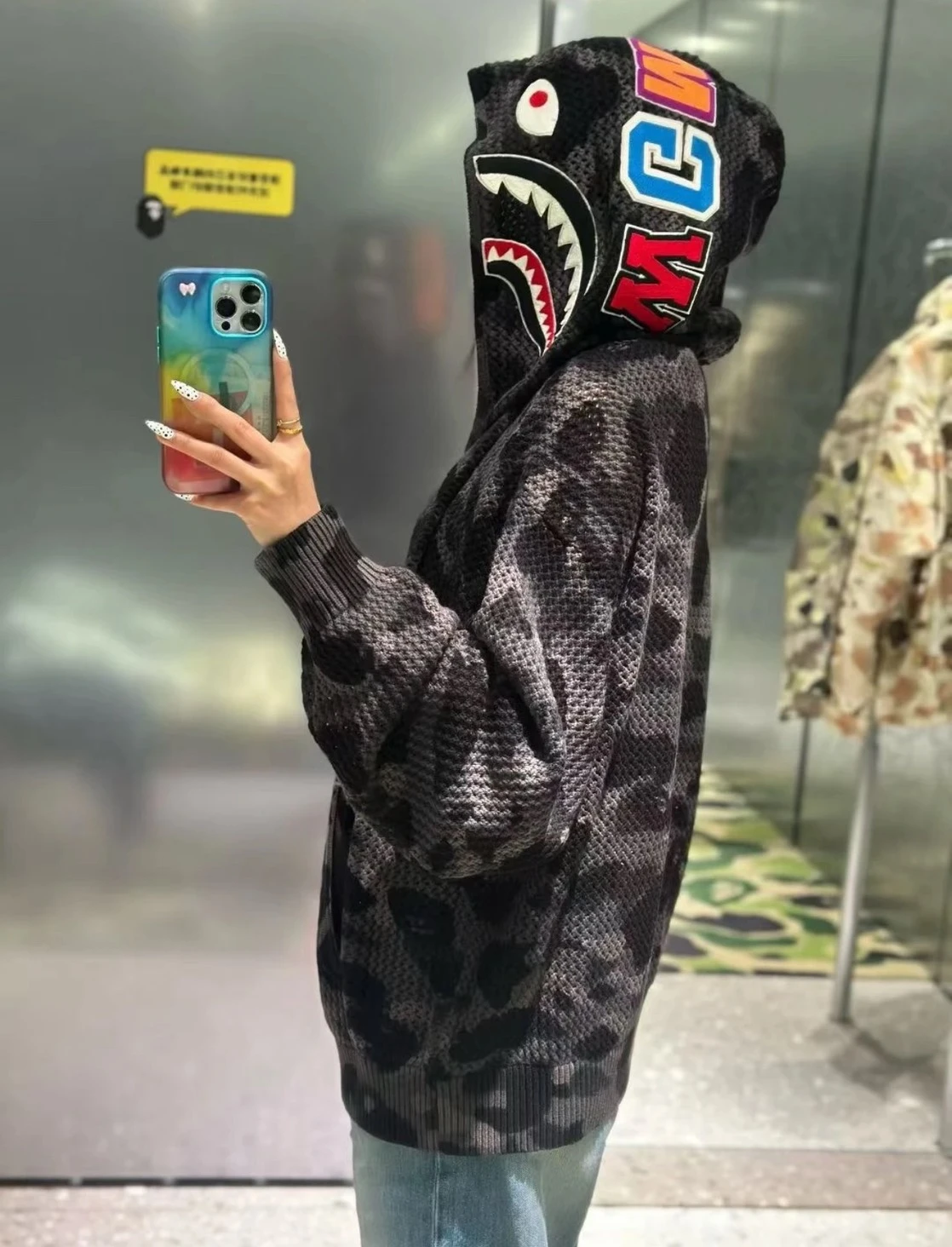 <9/20發售>Bape  編織迷彩 全拉鍊鯊魚外套(三色可選)