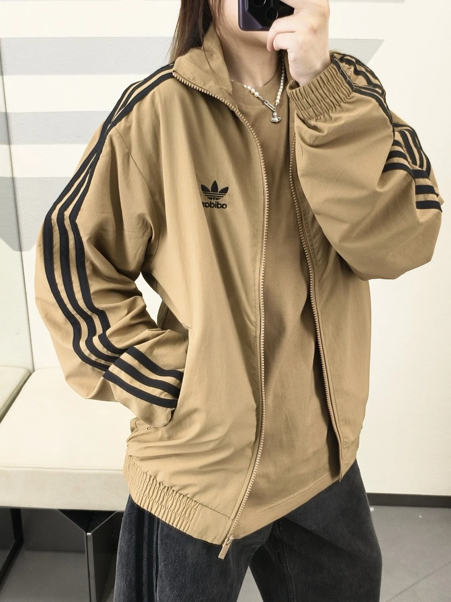 Adidas Originals 條紋棕咖 立領三線外套(JY1333)
