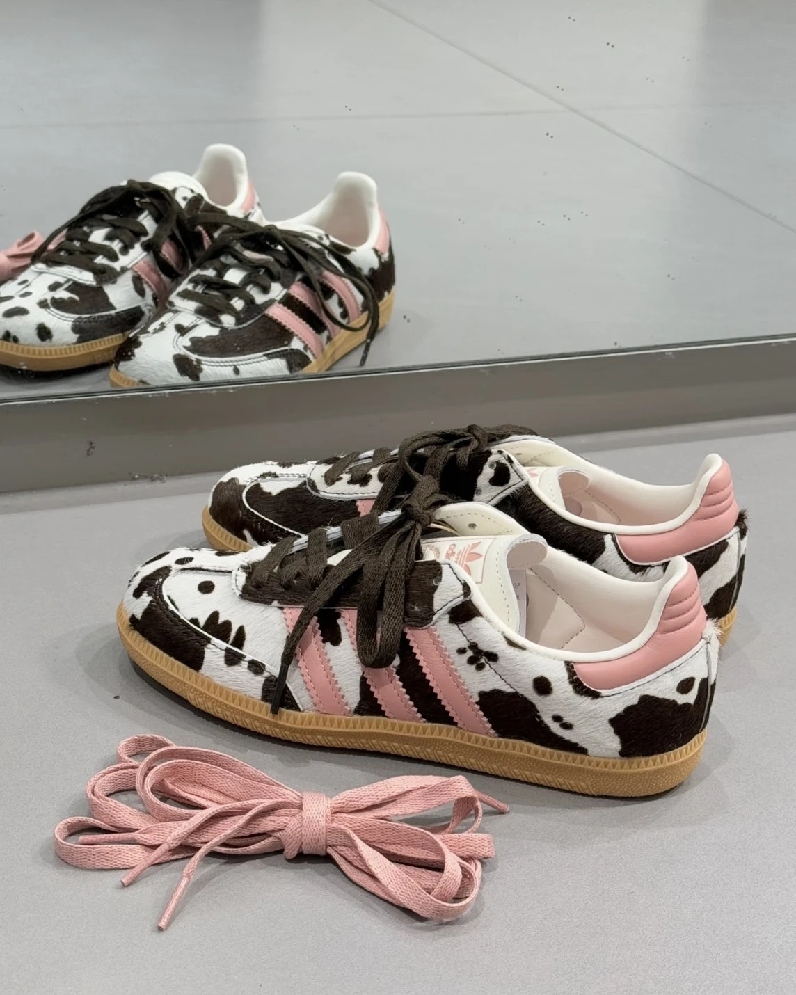 ADIDAS SAMBA OG 乳牛 奶牛紋路 草莓牛奶 粉棕(KK2239)