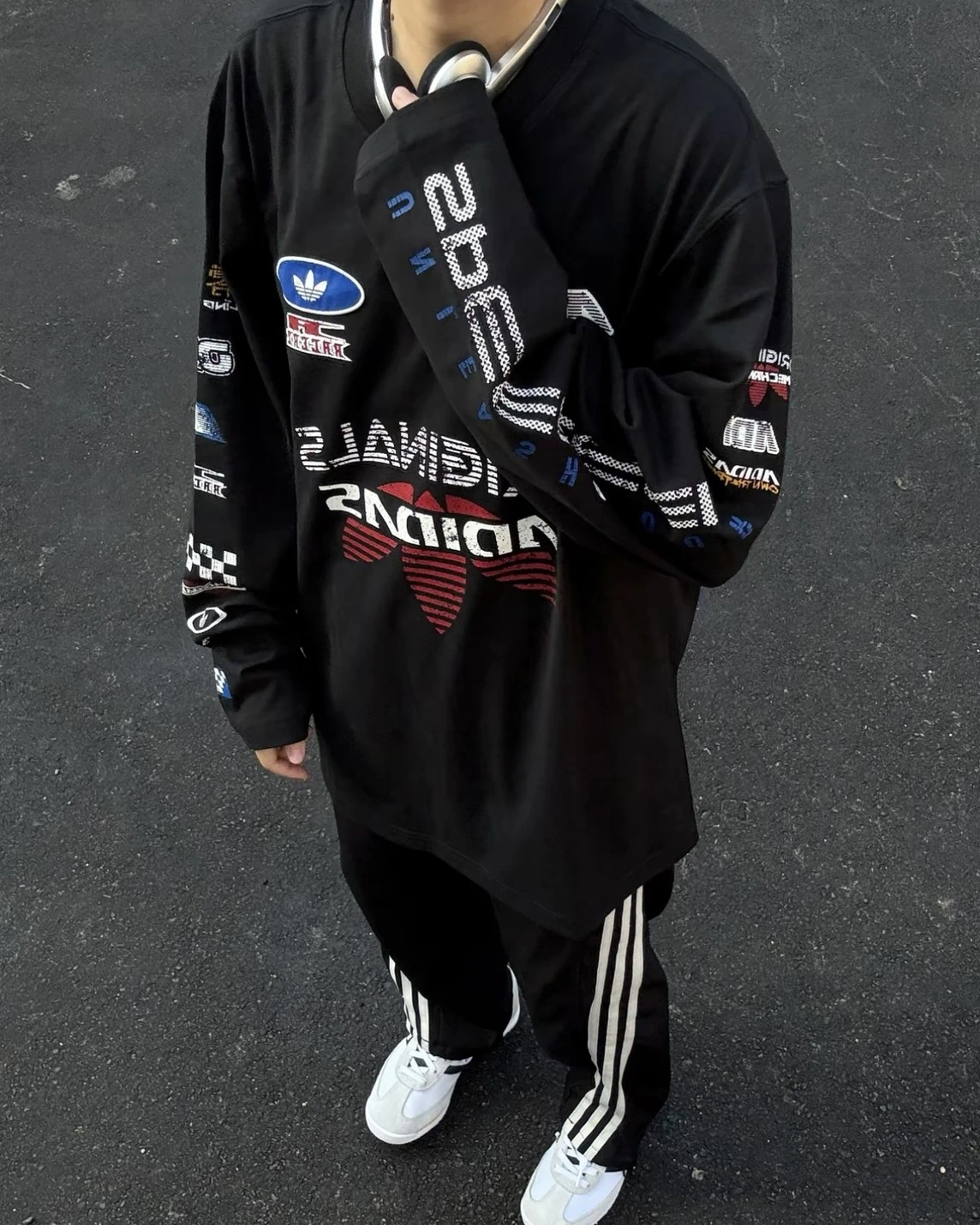Adidas Originals  MOTO LONGSLEEVE SS25賽車風 運動寬鬆 長袖(KH1199/KH1200)