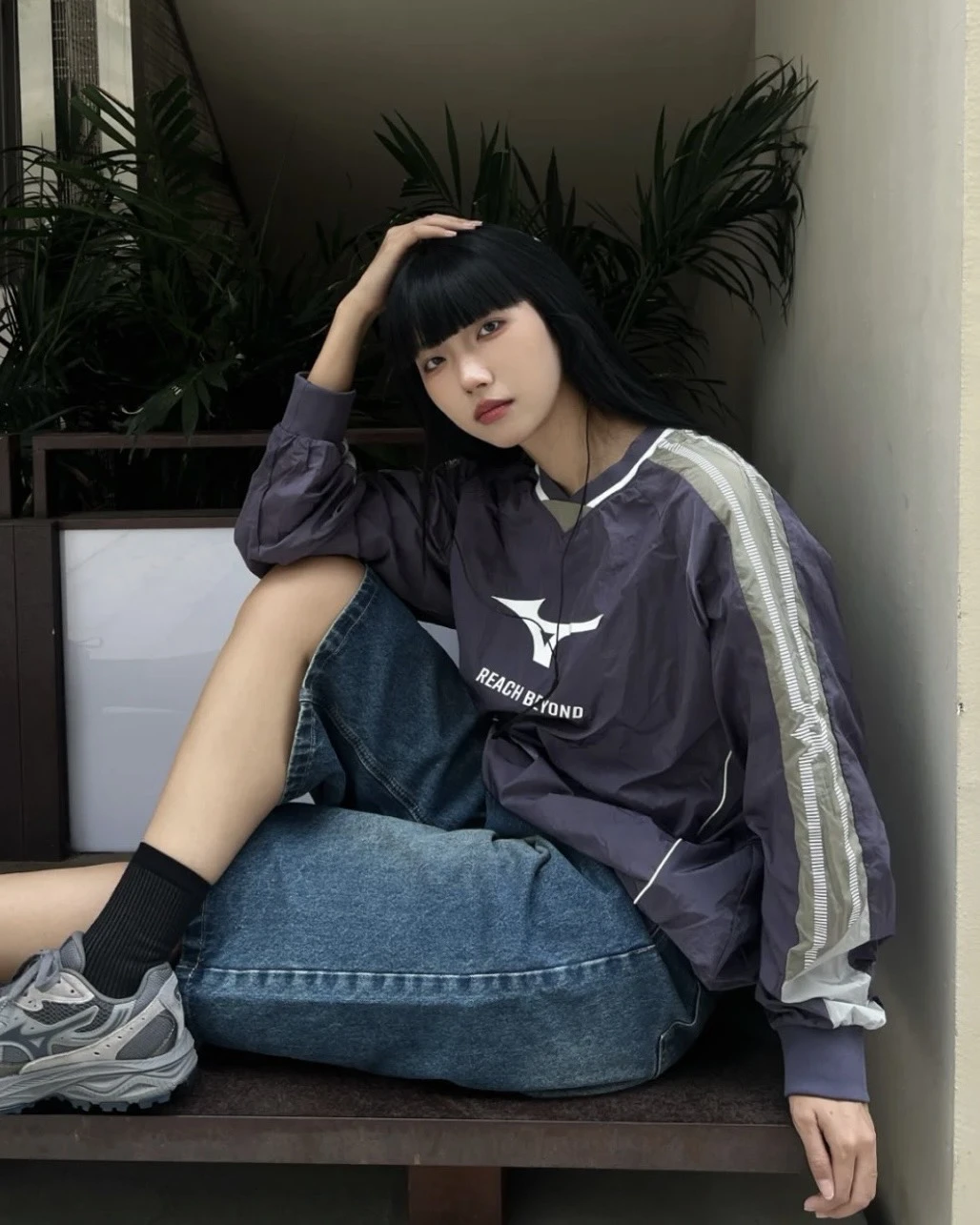 MIZUNO 美津濃 LOGO 復古 街頭 運動風衣 長袖(K2CE53Y309)