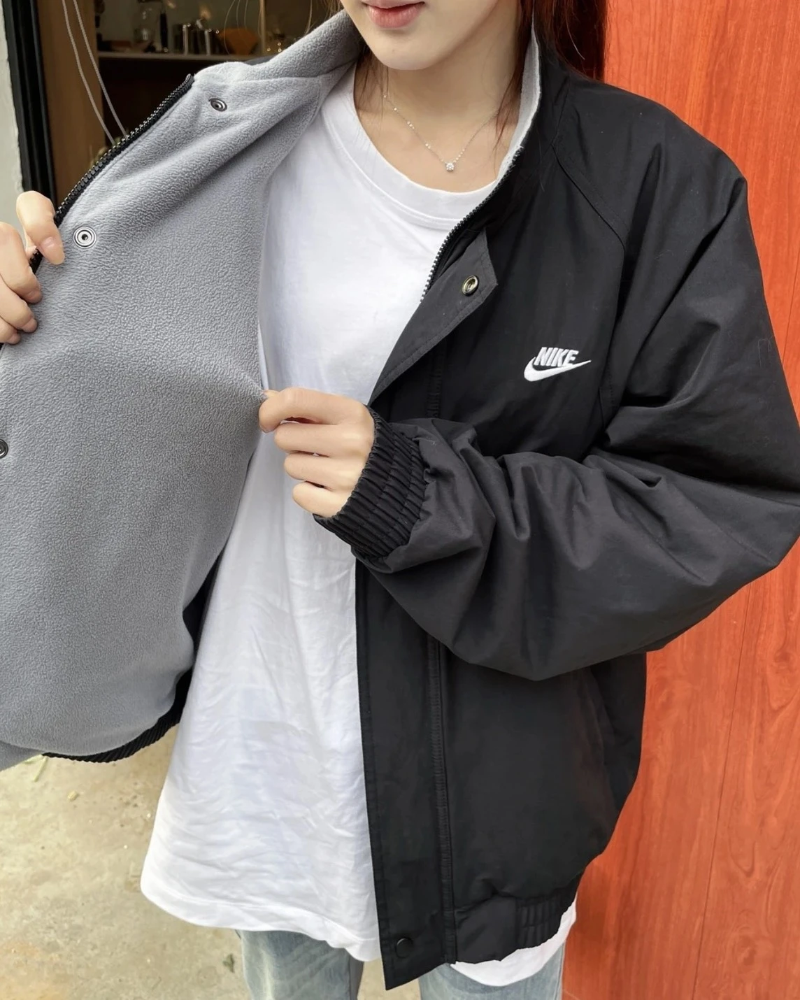 Nike Club Futura 雙面 寬鬆 立領外套(FZ0657-010)