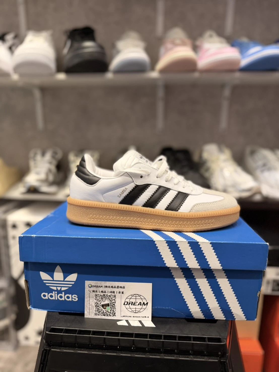 <23.5cm出清>ADIDAS ORIGINALS SAMBA XLG 焦糖白黑厚底德訓鞋 (IE1377)