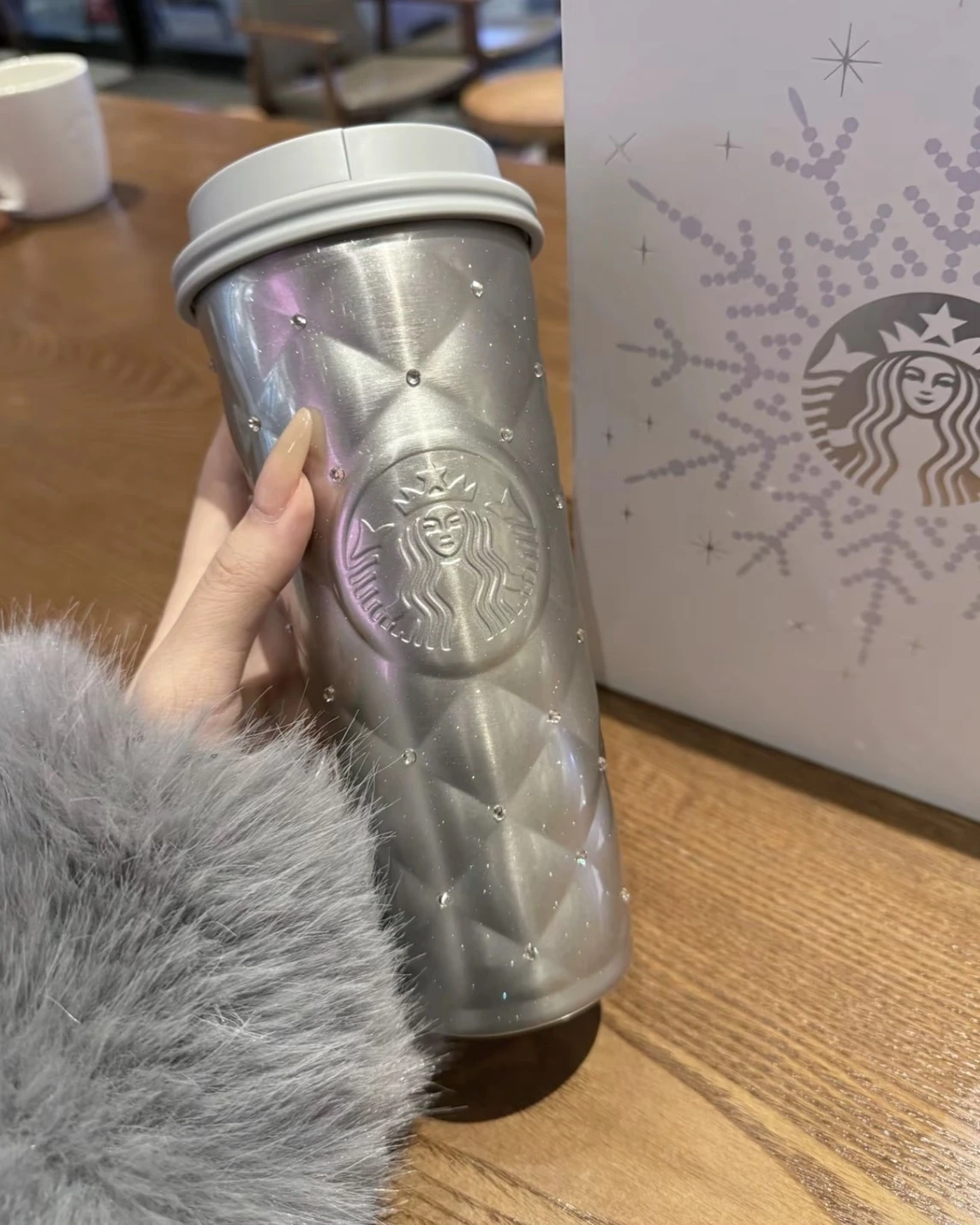 <國外聖誕限定>Starbucks星巴克 雪耀奇境 限定雪花 不鏽鋼 吸管杯 保溫杯(兩色可選)