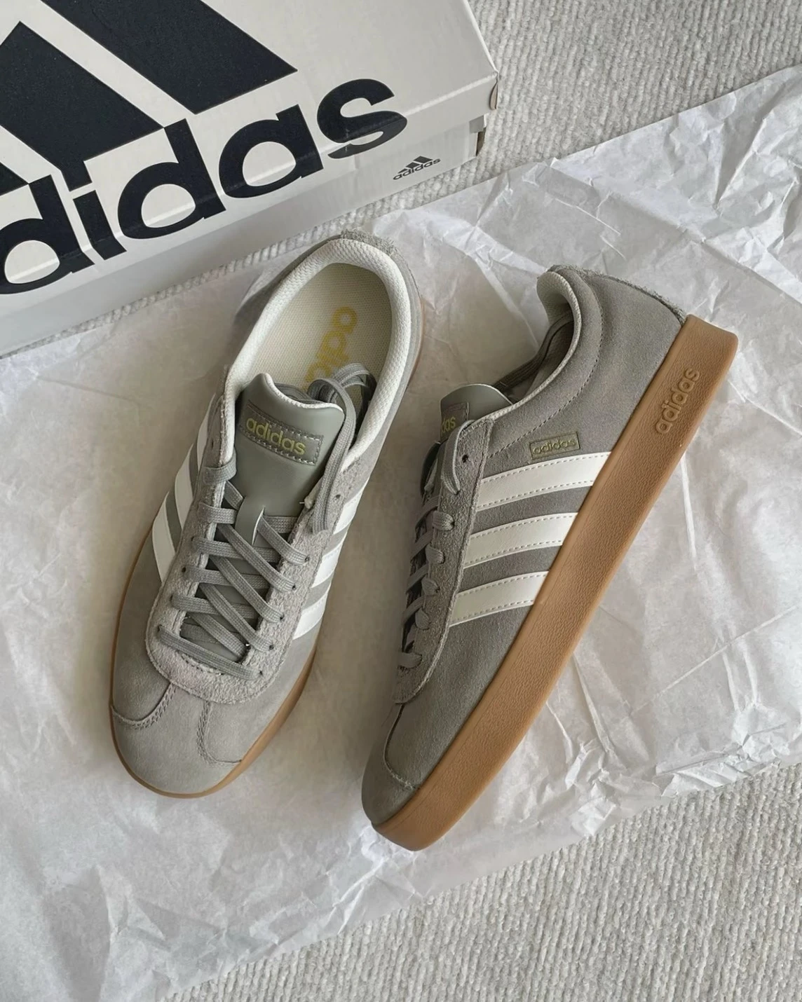 ADIDAS VL COURT 2.0 焦糖底 復古灰(JH5078)