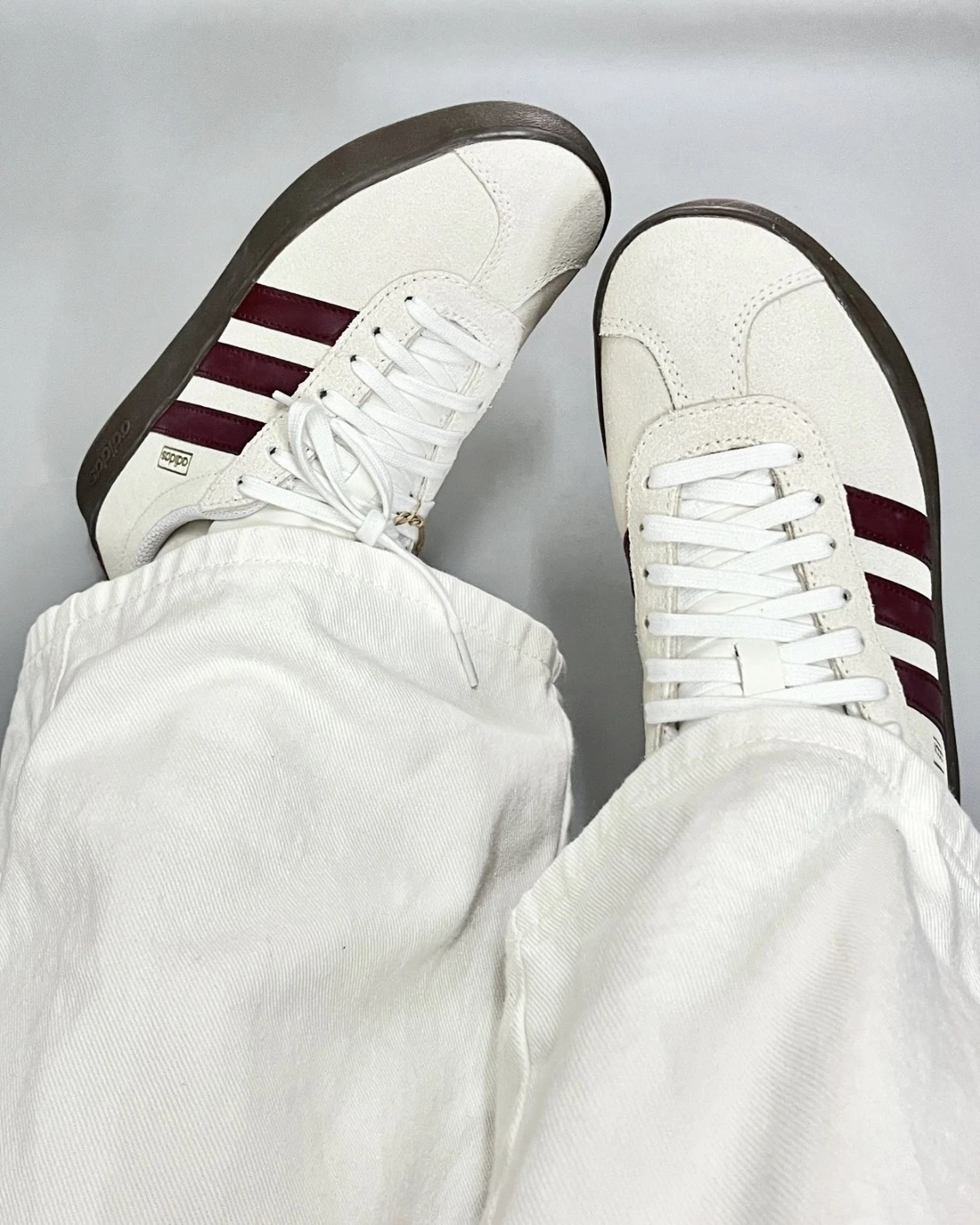 ADIDAS VL COURT 2.0 焦糖底 暗紅米白(JR8310)