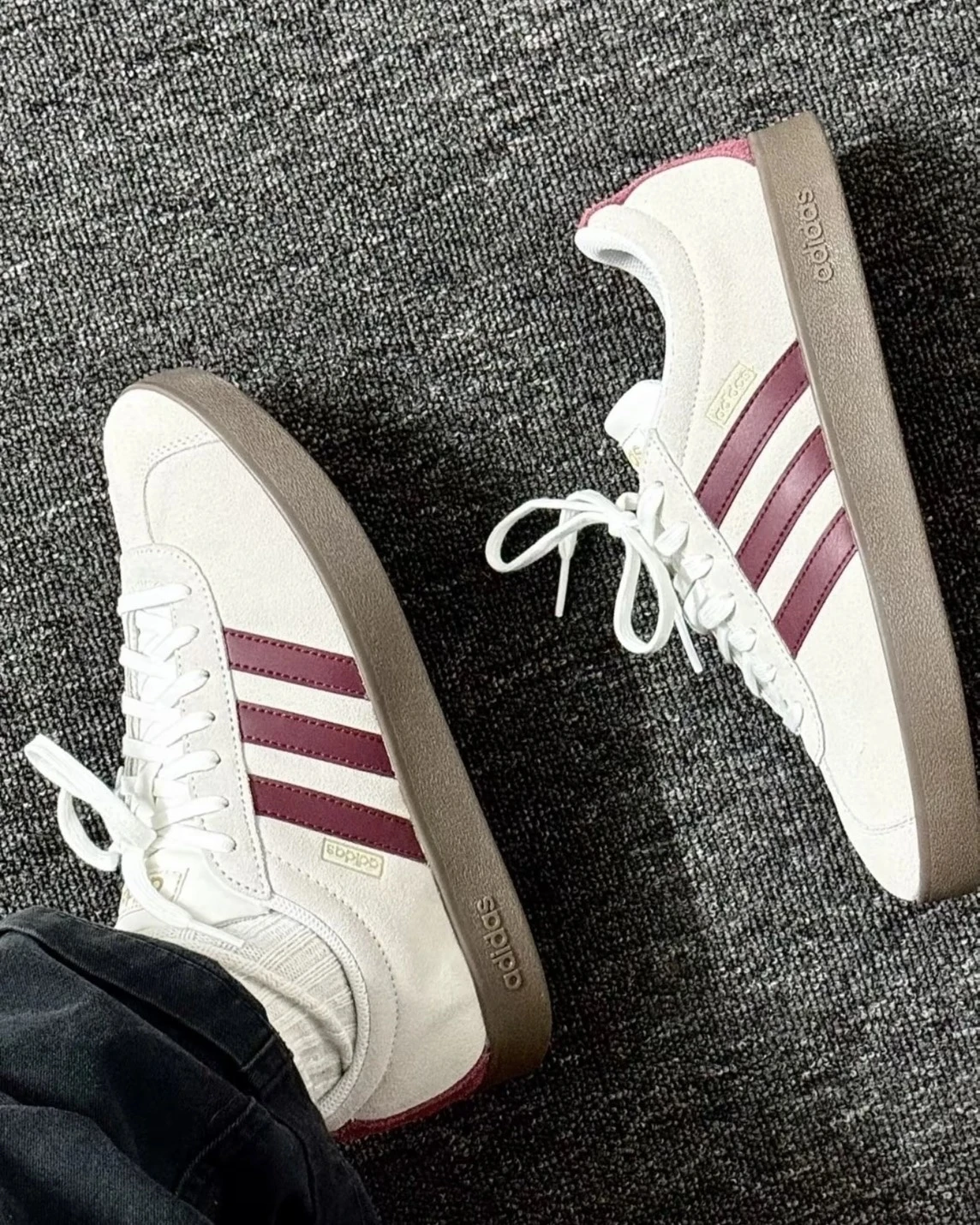 ADIDAS VL COURT 2.0 焦糖底 暗紅米白(JR8310)