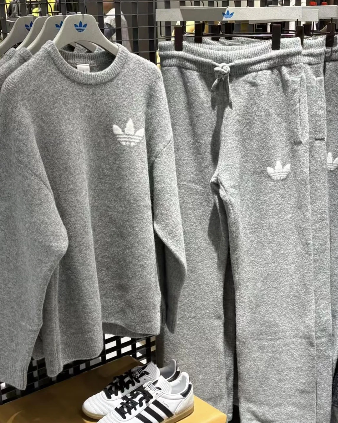 <國外限定>Adidas Originals FW25 Athletic Dept 灰色 保暖 針織 毛衣套裝(KF2341/KF2534)