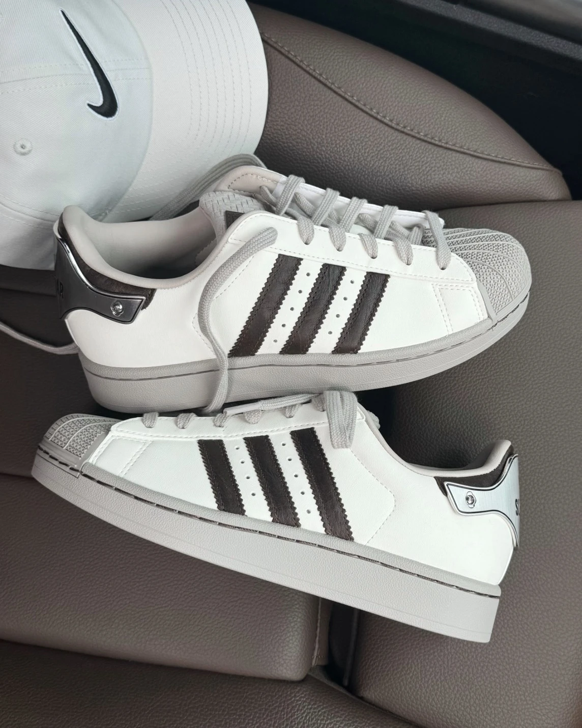 Adidas SUPERSTAR 2.0 機甲風 白灰棕 厚底貝殼頭 (JQ6250)