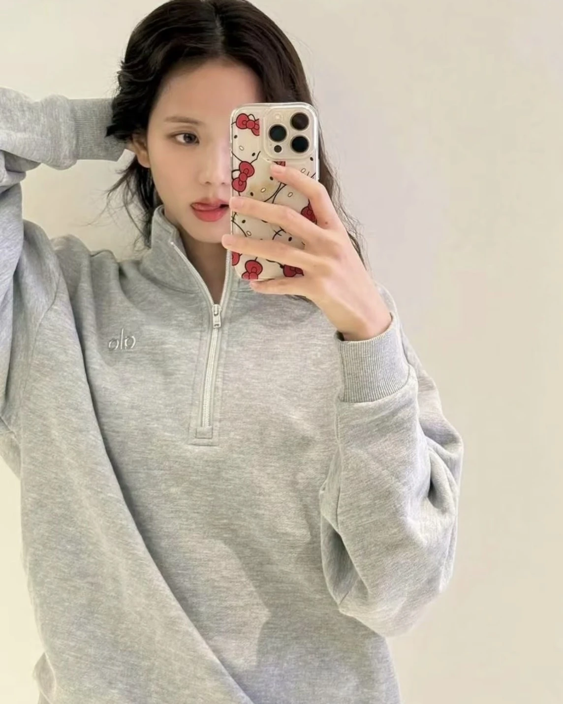 <金智秀同款>Alo yoga Accolade 立領半開襟長袖衛衣 黑 灰 男女同款 兩色可選(U3040RG)