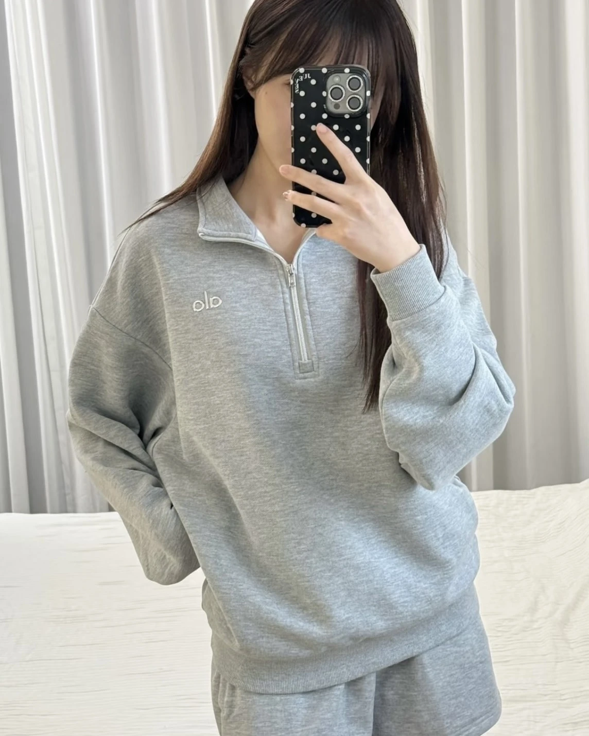 <金智秀同款>Alo yoga Accolade 立領半開襟長袖衛衣 黑 灰 男女同款 兩色可選(U3040RG)