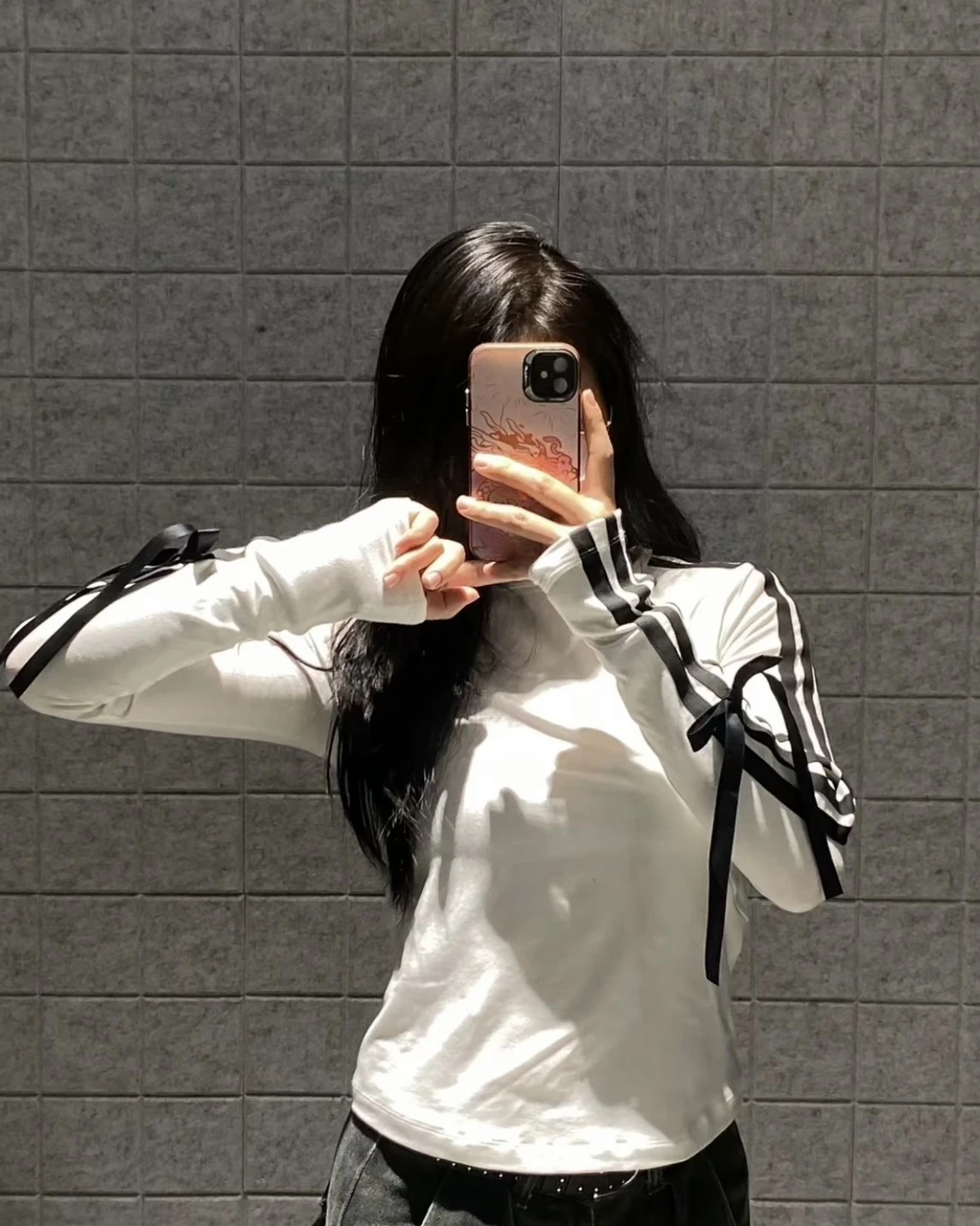 ADIDAS Dance 愛迪達 可拆卸 蝴蝶結 三線 修身 薄長袖(KG3861/KG3862)