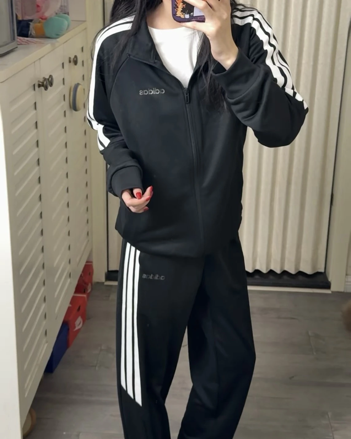 <一套拿下>ADIDAS 透氣 親膚 立領 拉鍊外套+褲子 運動套裝(KG8951)