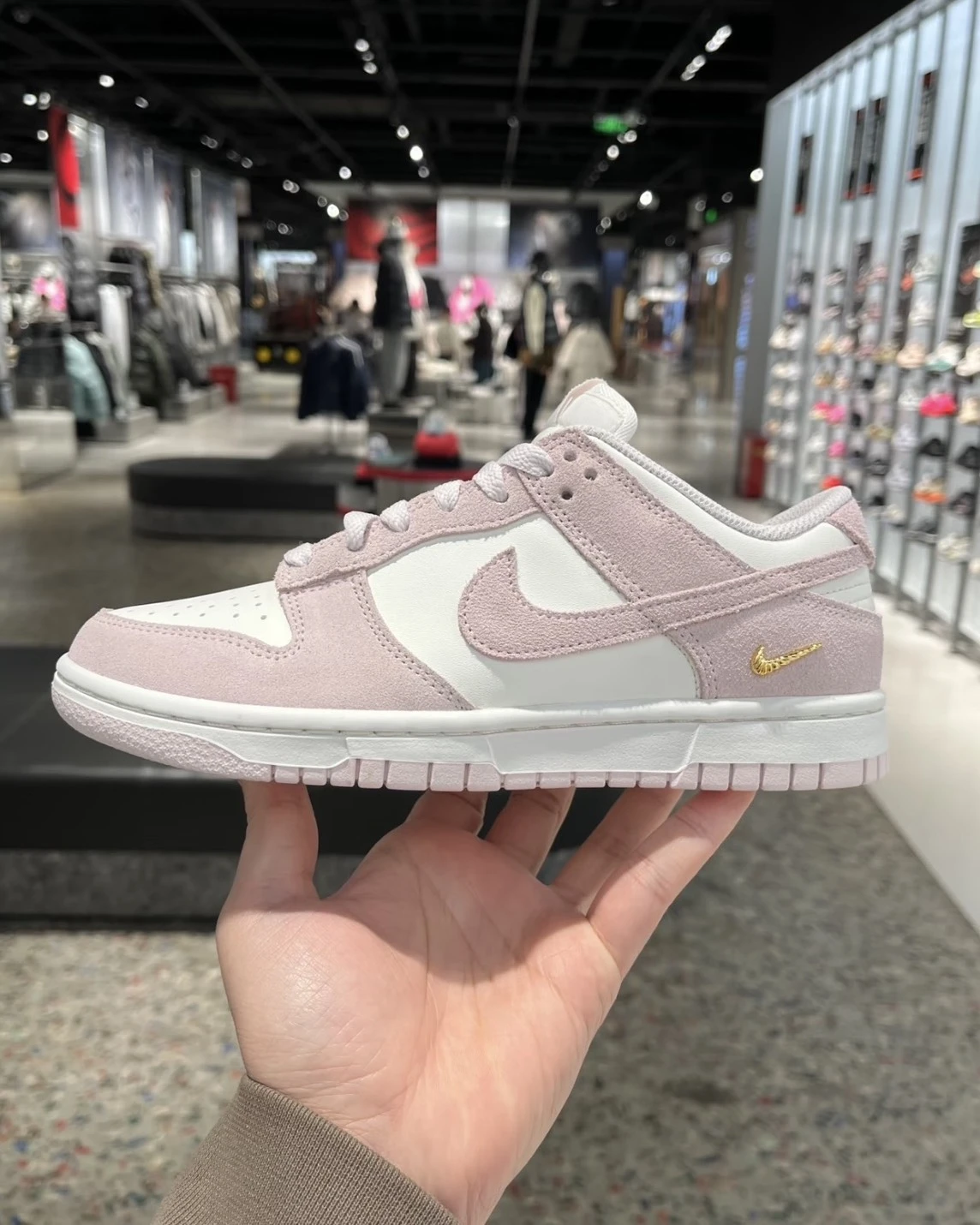 NIKE DUNK LOW 麂皮 櫻花淡粉 金屬小鈎 女款(IO4244-100)