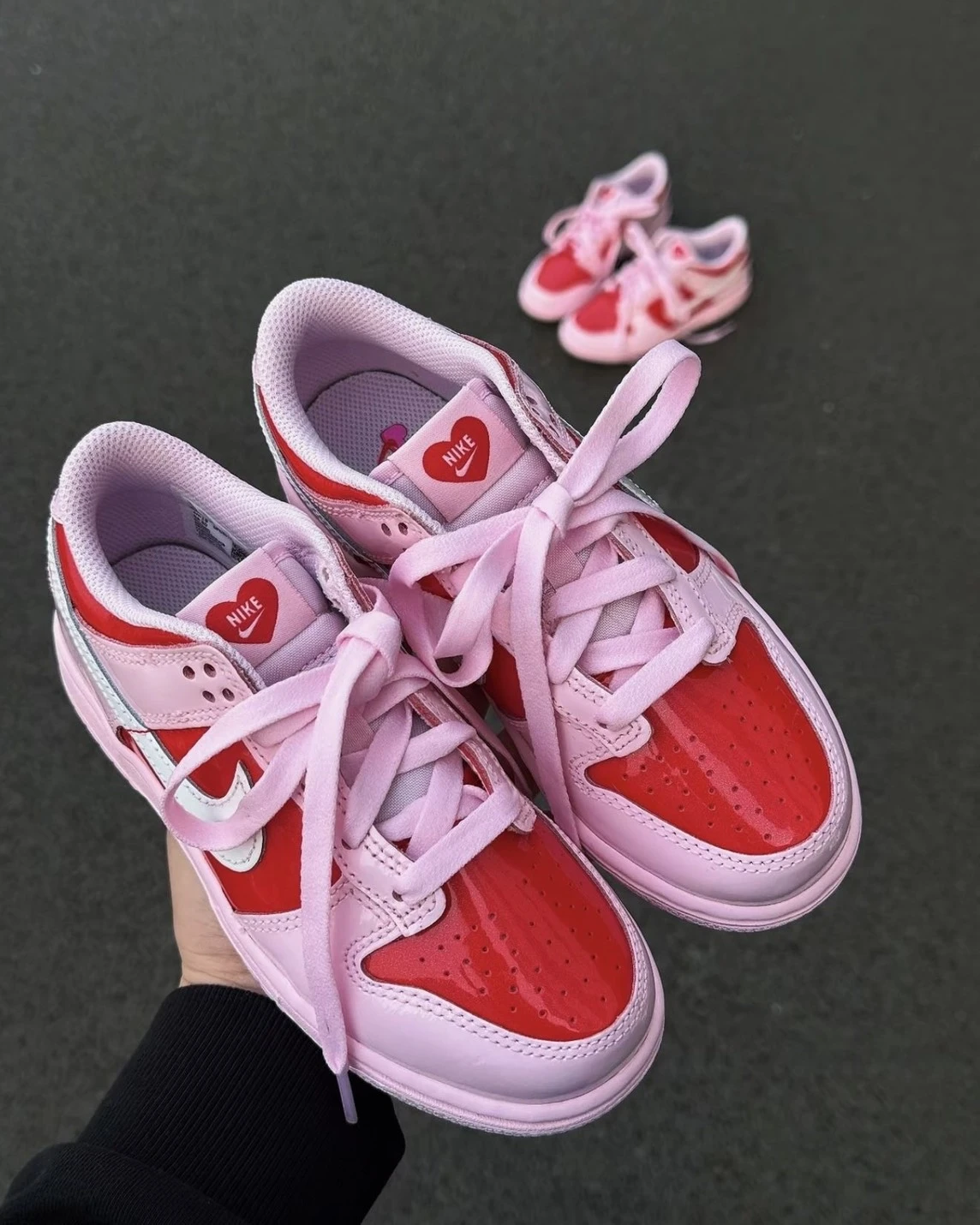 NIKE DUNK LOW "Valentine's Day" 情人節限定款 粉白紅 漆皮 愛心(IQ0218-663)