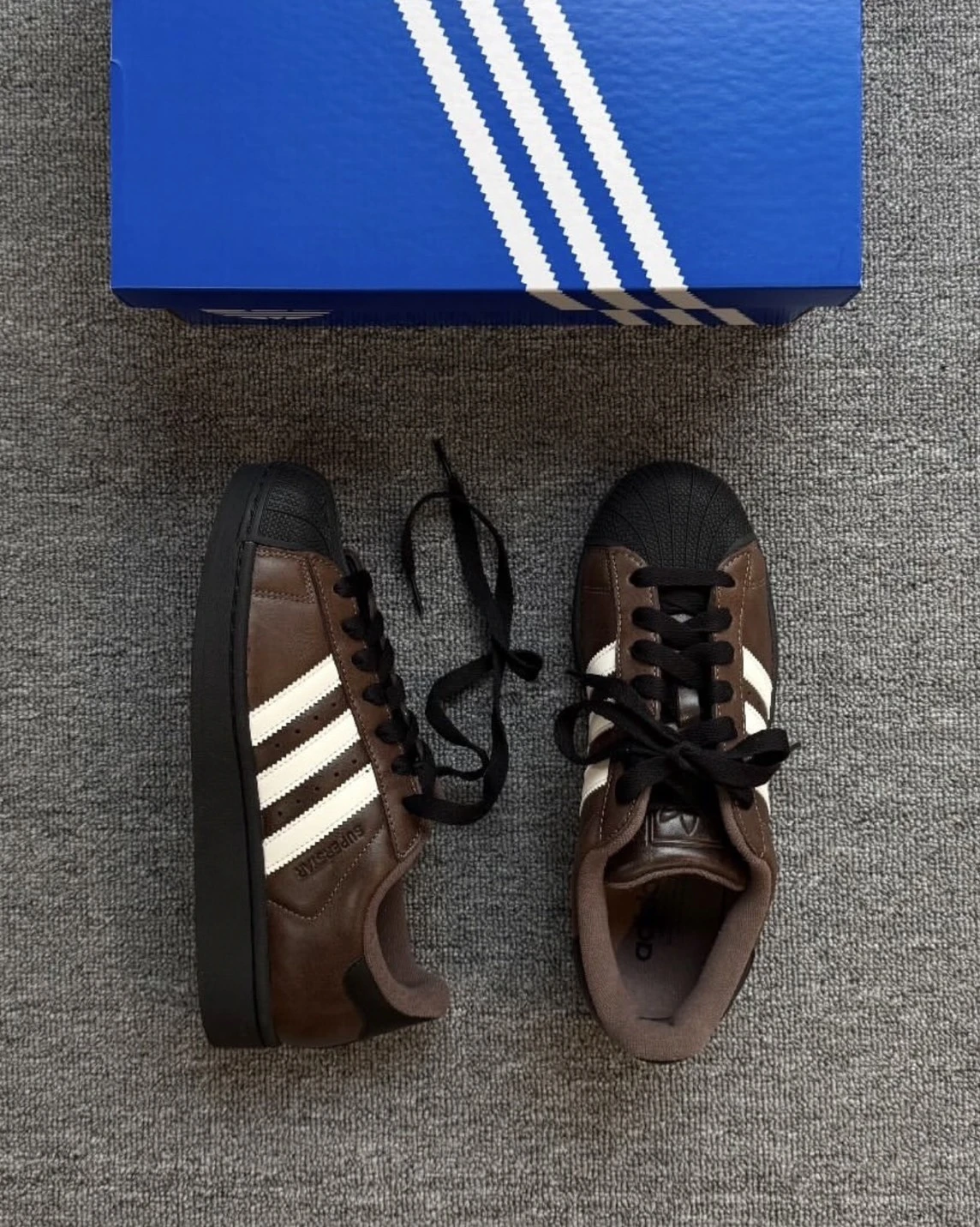 Adidas Originals Superstar 2.0 巧克力棕 皮革  厚底貝殼頭(KI3569)