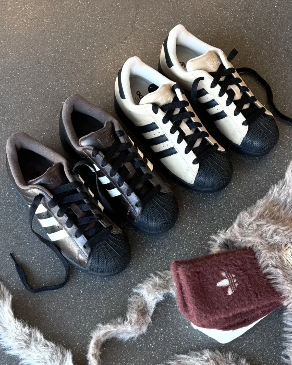 Adidas Originals Superstar 2.0 奶茶黑 皮革 厚底貝殼頭(IH6661)
