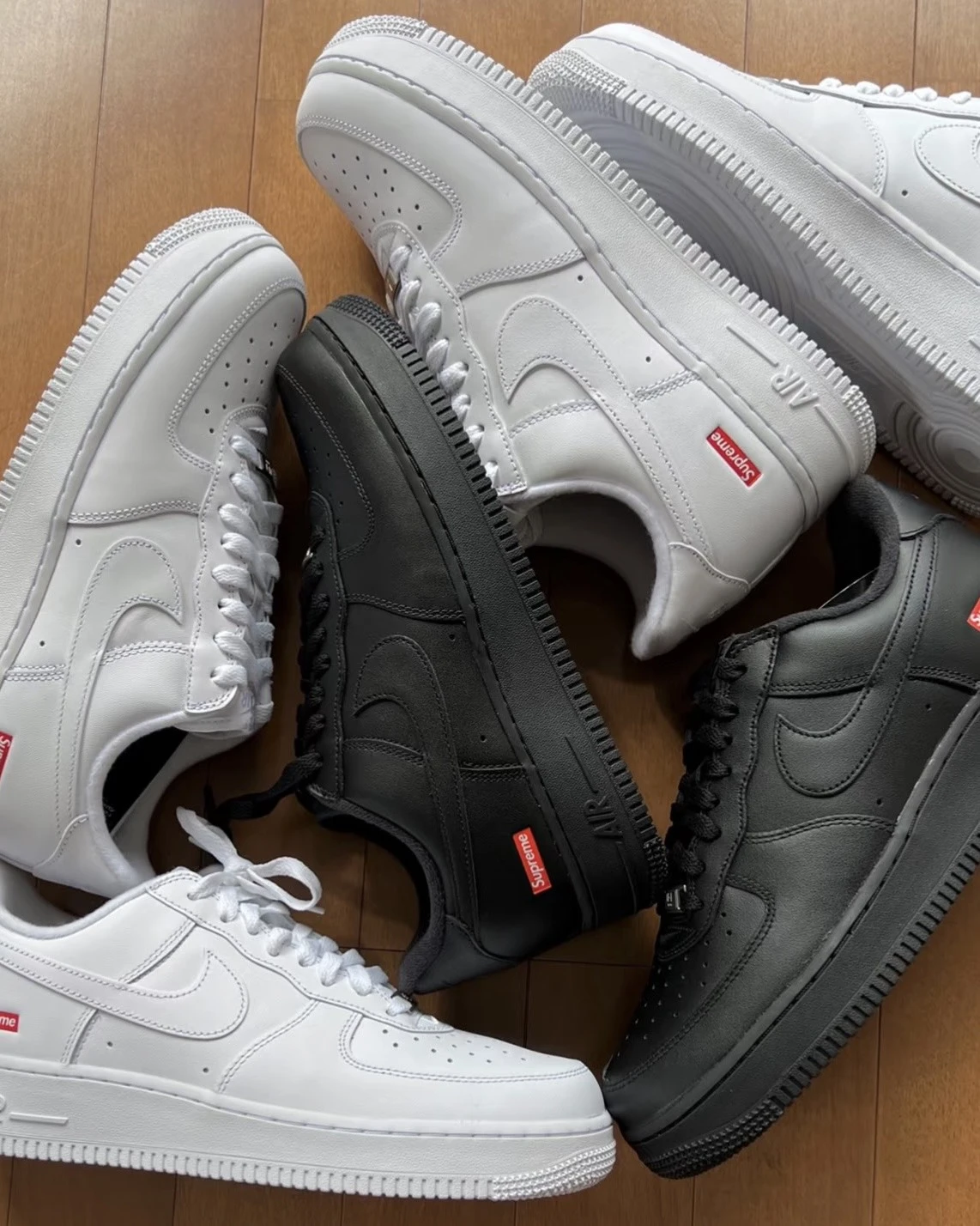 <🔥降價了!!!>Supreme x Nike Air Force 1 Low 純黑 純白 滿版鞋帶 聯名款(CU9225-100/CU9225-001)