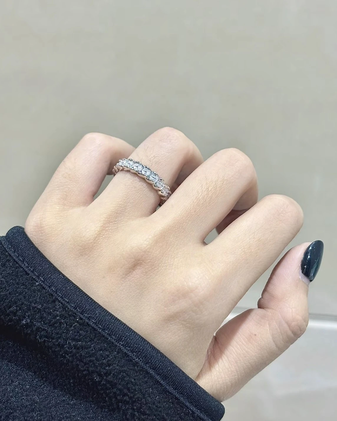 <張藝興同款💓>Boonee alus 單層波浪線條 锆鑽戒指 金/銀亮色