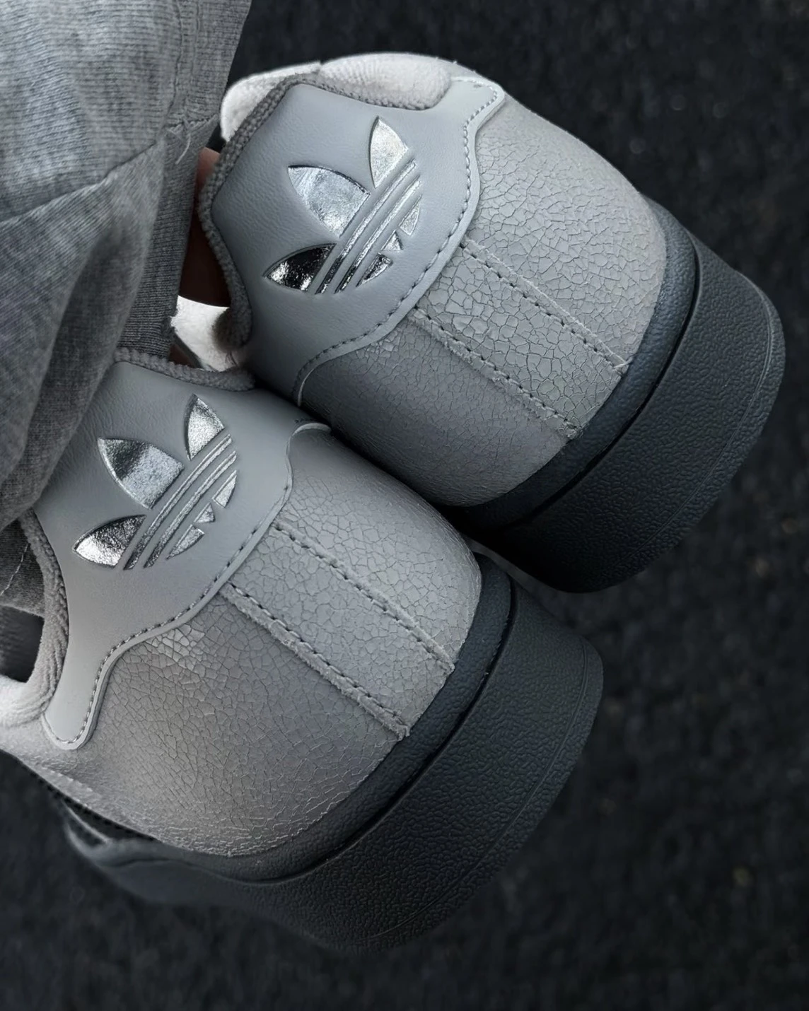 <驚喜爆折🩶>ADIDAS SUPERSTAR II 芝麻炭灰 裂紋 貝殼頭(IH1629)