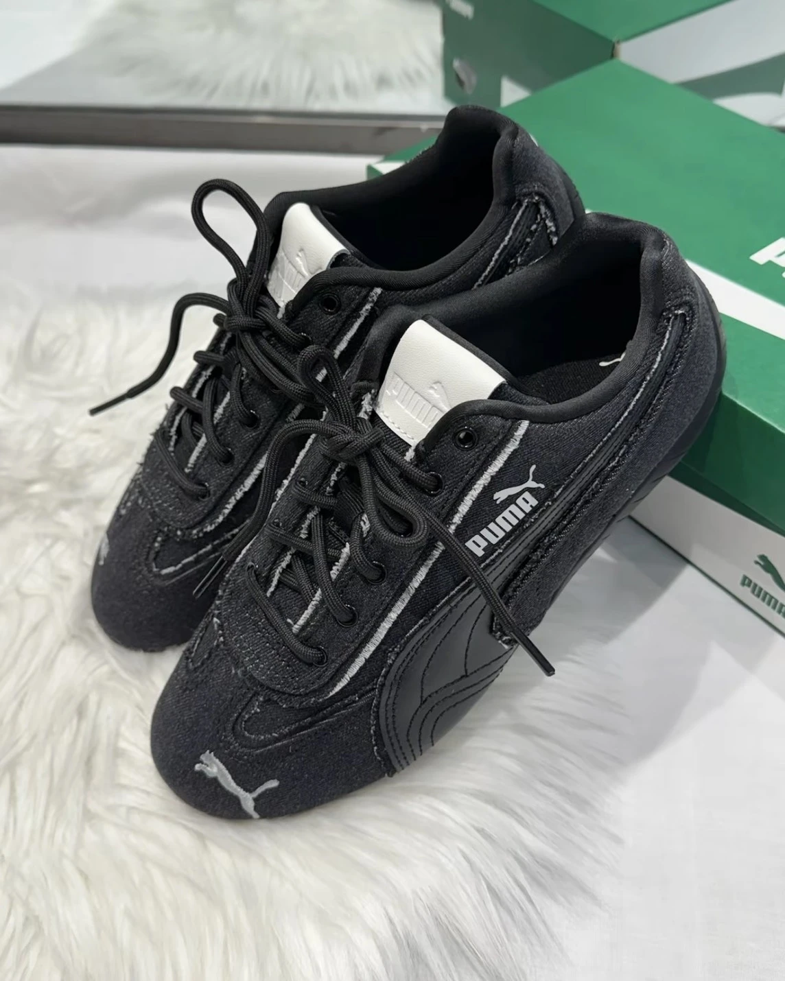PUMA Speedcat  復古賽車鞋 做舊牛仔 黑色(407110-01)