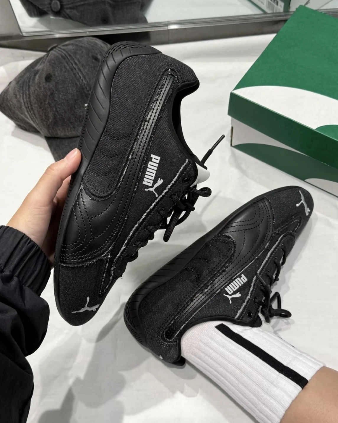 PUMA Speedcat  復古賽車鞋 做舊牛仔 黑色(407110-01)