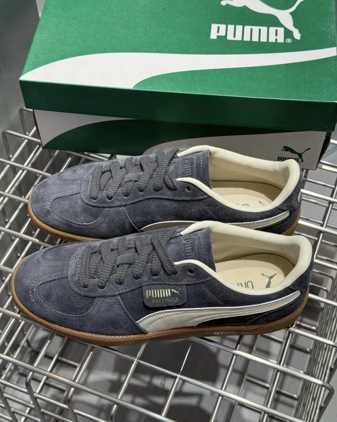 PUMA PALERMO 灰藍 焦糖底 德訓鞋(396463-81)